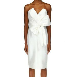 Badgley Mischka Strapless Front Bow Dress 0